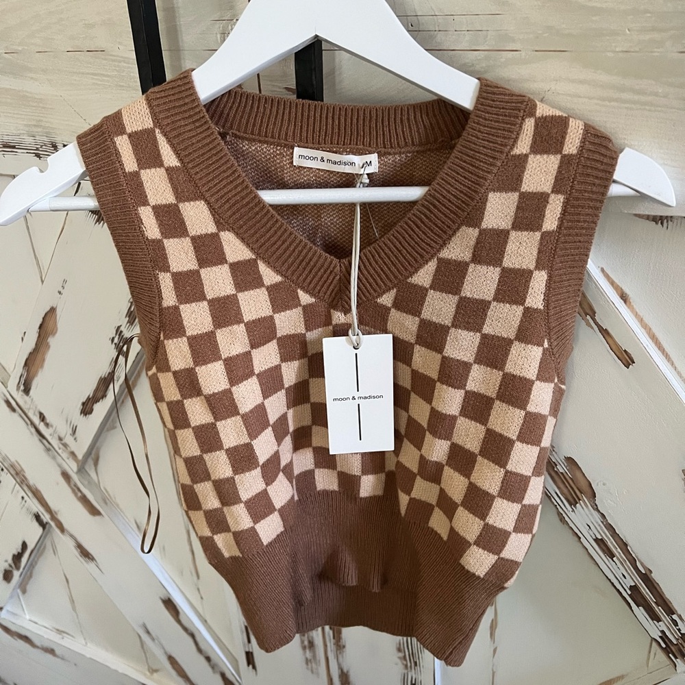 NWT plaid sweater vest